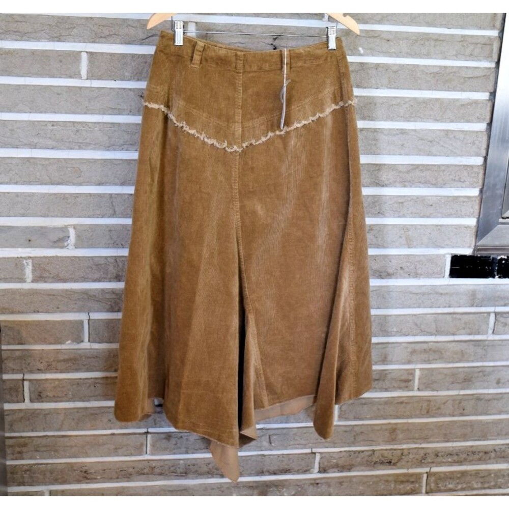 Coco Blanc Teen Girls Camel Corduroy Skirt Girls Size 18 NWT Asymmetric tan